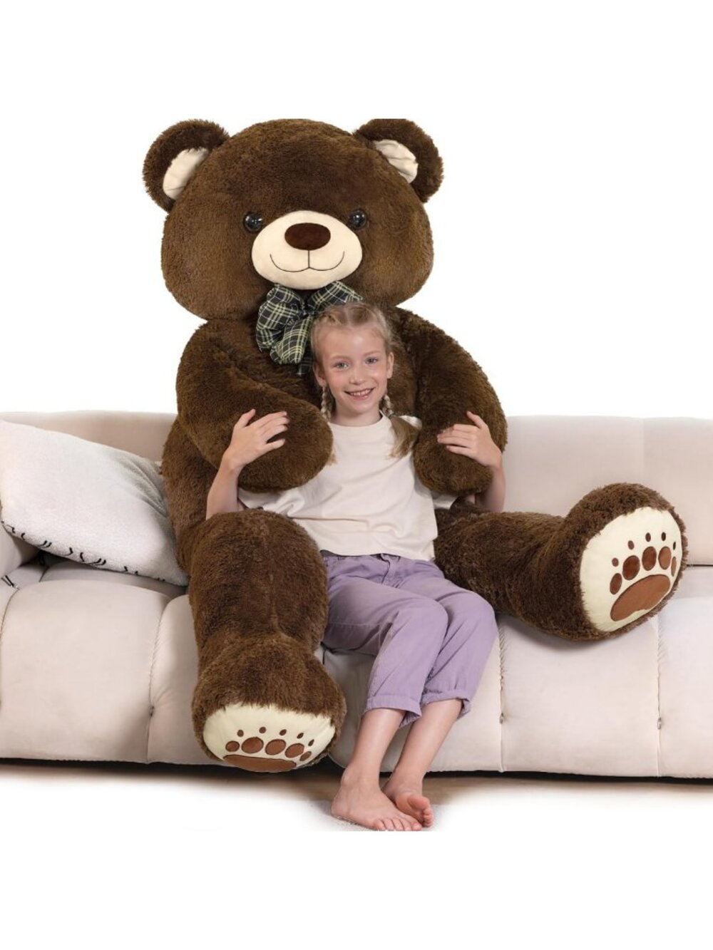 6ft Giant Pink Stuffed Teddy Bear Plush Toy - Oversized Cuddly Animal Gift